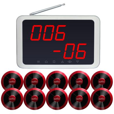 China Wireless Pager Attendant Restaurant Calling System 1 Receiver 10 Call Buttons for Clinics and Dentists 1800 Cafes Te koop