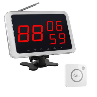 China Wireless Touch Screen Display Receiver Restaurant Order Server Ring 433.92MHz Bell 1300 for sale