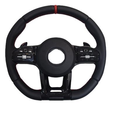 China Leatherwear AMG Black Knight Alignment Marker Red Steering Wheel for sale