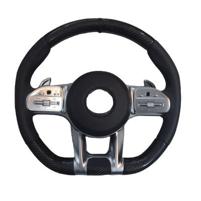 China Black Carbon Fiber AMG Carbon Fiber Alignment Mark Steering Wheel for sale