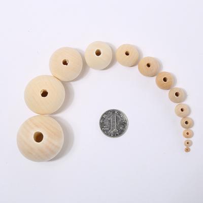 China 100pcs 16mm Wooden Unfinished Decor Wooden Round Bead For DIY Craft for sale