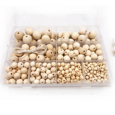 China Hot Selling DIY Natural Different Size Diy Wood Beads For Handmade for sale