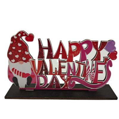 China Party Wooden Valentines Day Decoration Crafts Wooden Decoration for sale