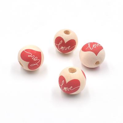 China 100% Valentine's Day Wooden Beads 10pcs Handwork Handmade Decoration Gift for sale