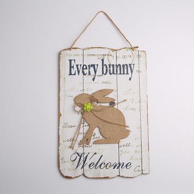 China New Rustic Easter Bunny Wooden Sign for Easter Decor for sale