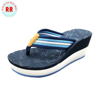 China High Quality EVA Slipper Women Anti-odor Fashion Lady High Heel Rubber Flip Flop for sale