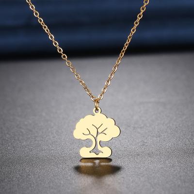 China Lead Free Nickel Free Tree Pendants Necklaces Stainless Steel Choker Jewelry Fashion Chain Necklace For Women Jewelry Wedding Party Gifts for sale