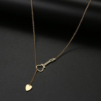 China Hip Hop Chain Necklace Nickel Free Pick Lead Musician Guitar Necklaces Stainless Steel Pendant For Women Jewelry Party Men Best Gifts for sale