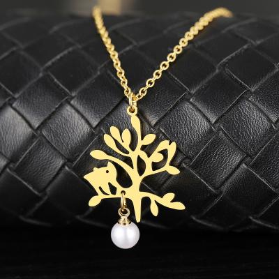 China Lead Free Nickel Free Stainless Steel Necklaces Vintage Fortune Tree Beads Pendants Chains Choker Necklace For Women Jewelry Wedding Gifts for sale