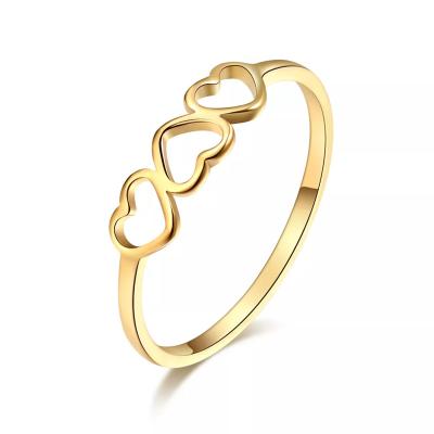 China 316L Stainless Steel FASHION Wedding Rings Ring Love Fashion Three Hearts for Women Accessories Anillos Mujer Bague Femme Jewelry Gifts for sale