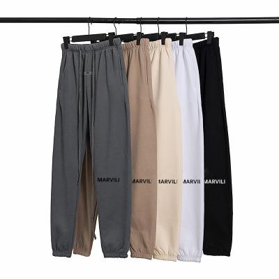 China Wholesale Men's Custom Logo Reflective Printed Blank Sweatpants Anti-wrinkle Heavy French Terry Sweatpants for sale