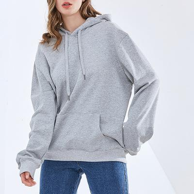 China White Solid Color Anti-Wrinkle Long Sleeve Cotton Casual Oversized Simple Blank Heavy Hoodies Women Custom Pullover Women for sale