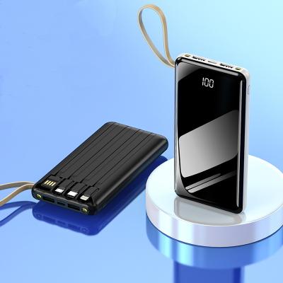 China LED Display 5 Output Way Battery Charger Power Bank 10000mah Portable Charger with 4 in 1 Cables for sale