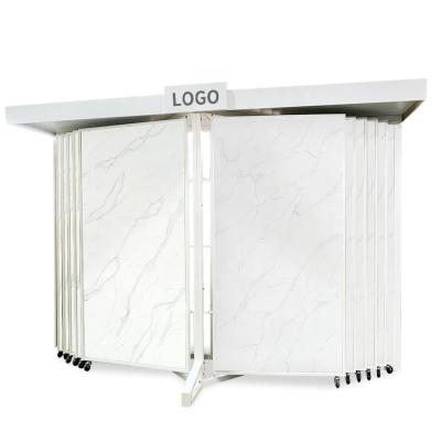 China Paging Display Rack Factory Panel Slab Rock Dish With Wheel Showroom Stone Sample Rack Paging Floor Marble Tile Display Rack for sale