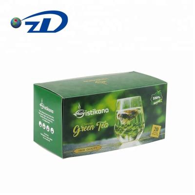 China Custom Biodegradable High Quality Green Tea Rectangular Paper Box for sale