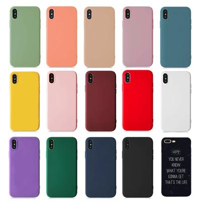 China 2019 Cheap Price Colorful Matte Anti Smash 2D Blank Sublimation Silicone Phone Case For Iphone X Xr Xs Max for sale