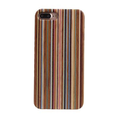 China Anti Swipe 2019 New Design Rainbow PC Wooden Phone Case Wood Cover For Iphone 6 6S 7 8 Plus for sale