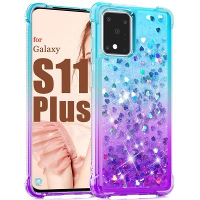 China Hot Liquid Anti Knock Phone Case For Samsung Galaxy S20 Fashion Women Glitter Shockproof Colorful Mobile Cover Case Fundas for sale