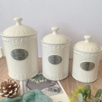 China High quality ceramic Best Selling Products Coffee Canister Storage Kitchen Ceramic Storage Jar for sale