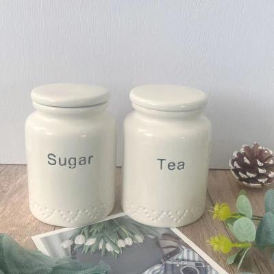 China Sustainable Wholesale Factory Price Ceramic Storage Container Canister Ceramic Storage Canister Coffee Canister Storage for sale