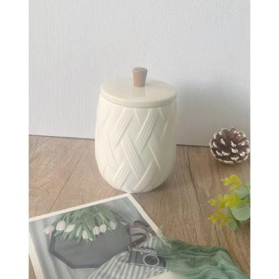 China Sustainable Factory Sale New Products Food Storage Canister Ceramic Canister Storage Jar Porcelain Storage Jar for sale