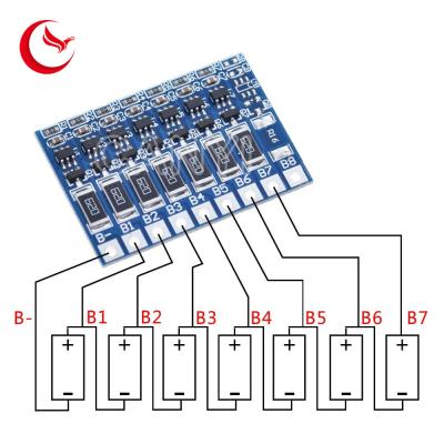 China 7S 29.4V 4.2V Balance Function Protection Board 66mA 7S Li-ion Lipo Battery Lithium 18650 Batteries Balanced Module for sale