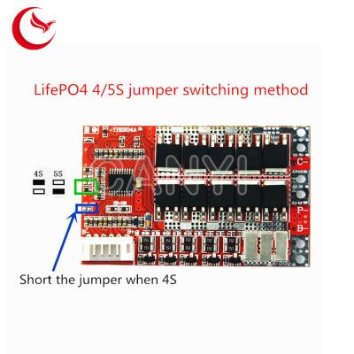 China 3S 4S 5S 50A BMS Board 55A 3.7V Lithium battery protection board 3.2V iron phosphate LiFePO4 battery BMS board for sale