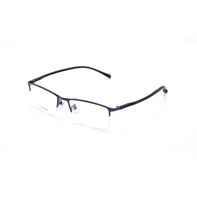 China Cheap Price Lightweight New Flexible Model M Titanium Arms Half Rim Metal Optical Frame for sale