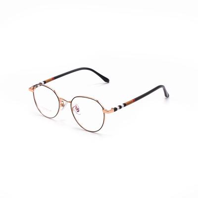 China Latest Lightweight Design Round Gold Metal Women Eyewear Eyewear Model Frame for sale