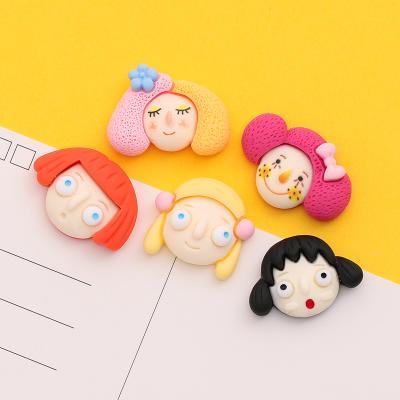 China Europe Wholesale Kawaii Human Face Resin Flat Back Resin Cabochons Cute Accessories Decoration for sale