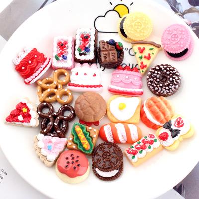 China Hot Sale Europe Flatback Pizza Cookie Chocolate Cake Resin Cabochon Food Resin Cabochon for sale