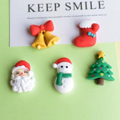 China Europe Kawaii Resin Christmas Reindeer Tree Snowman Bell Flat Back Cabochon For Diy Craft Scrapbooking for sale