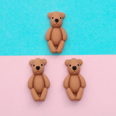 China Europe Cartoon Resin Coffee Bear Cabochon Fat Kawaii Bear Shape Diy Resin Flat Back Cabochon for sale