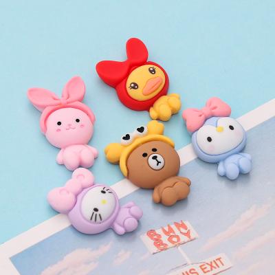 China From Europe Cartoon Resin Accessories Miniature Backplates Cute Animal Resin Art Mobile Phone Decoration Diy Cabochon for sale