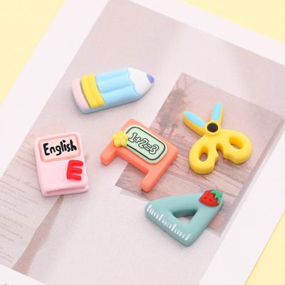 China Europe Kawaii Flatback Resin Cabochon Resins Diy Scrapbooking Pen Book Blackboard Stationery Character Opens Phone Decoration for sale