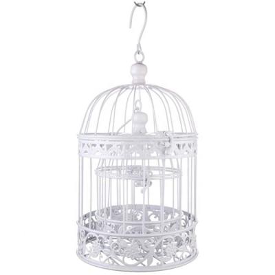 China Minimalist set of two perfect pieces of white metal wedding birdcage card holder wedding reception for sale