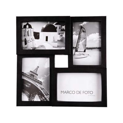 China Eco-friendly puzzle collage picture frame, 4 option, 4-4x6, white, black for sale