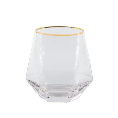 China Custom Contemporary Hot Sale Different Color Hexagonal Shaped Glass Mug for sale