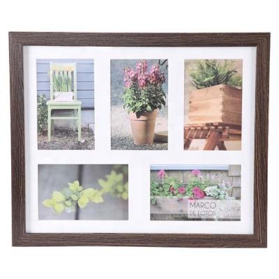 China Hot Europe Collage Gallery Picture Frame with Five 4x6 Inch Square Wooden Multiple Photo Openings Views for Farmhouse or Beach Bedroom for sale