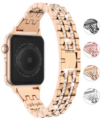 China Bling wrist bands 44mm smartwatch metal watch band for apple iwatch se series 3 4 5 6 correas para reloj smart watch for sale