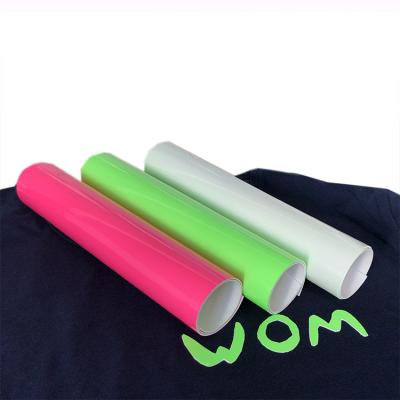 China Wholesale washable thick glow htv roll sublimation white green green glow in the dark vinyl 3d vinyl for clothes for sale