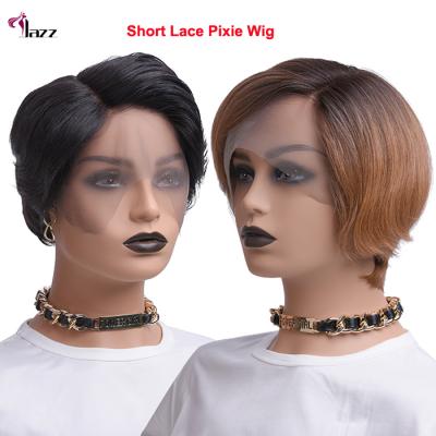 China Hepburn Wig Finger Wave Human Hair Lace Front Wig Silky Straight Short Length for sale