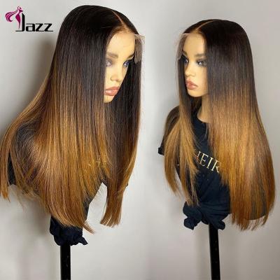 China Body Wave Pre Plucked Wig 1b427 13x4 Three Tone Ombre Color Brazilian Virgin 4x4 Lace Closure Cuticle Aligned Hair Lace Front Wig for sale