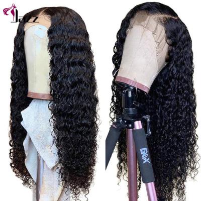 China Deep Wave Remy Brazilian Real Human Hair Deep Wave 180% Swiss Lace Density HD Lace Front Wig Pre Plucked Lace Front Wigs for sale