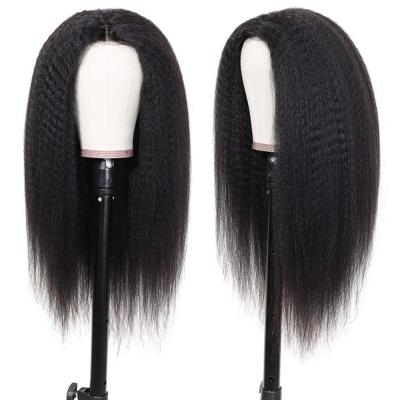 China Italian Light Straight Lace Front Wig Yaki Hair Straigt 4*4 Yaki Perm Lace Closure Natural Curly Straight Wig For Black Women for sale