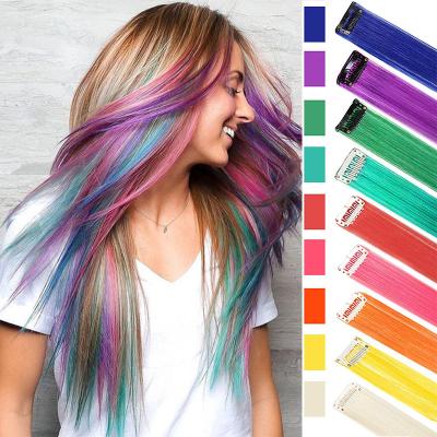 China Blue Silky Straight Wave Hot Pink Multicolor Clip In Hair Extensions Buy Color Hair Extension Clips In One Piece for sale