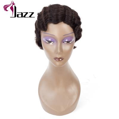 China Finger Wave Wig Finger Wave Pixie Cut Hair Lace Part Wig for sale