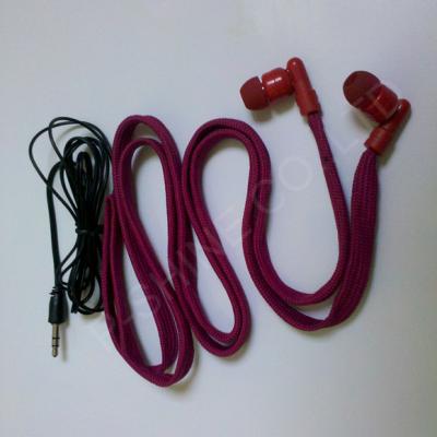 China Washable headphone factory/manufacturer woven tap earphone for hoodie drawstring for sale