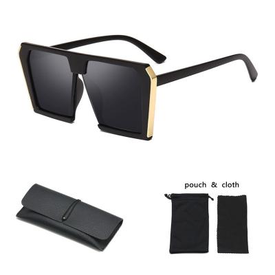 China 2021 new trend European and American fashion metal frame sunglasses UV400 anti-glare sunshade large for men and women for sale