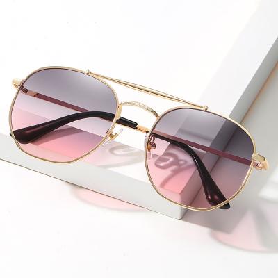 China High Quality Exquisite AC 2021 Double Bridge Around Flat Surface UV400 Glasses Unisex Lenses for sale